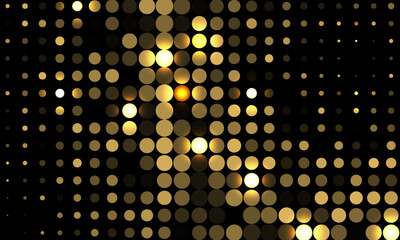 Black Friday Sale horizontal banner with golden glitter, text, and glare. Luxurious background for advertising, social media posts, promotion, web banners. Modern discount background. Vector template.