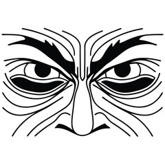 Minimalist continuous line art portrait showcasing diverse human emotions and expressions