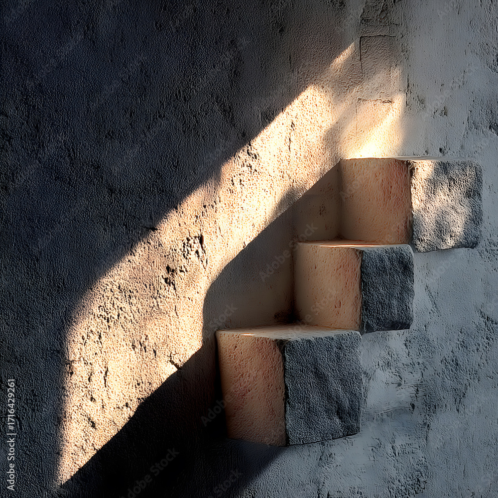Poster abstract architecture background with a light shadow and a concrete wall texture
