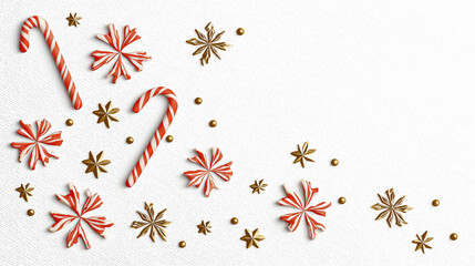 White Snowflake Border on Red Background with Empty Center Space for Text Overlay, Festive Christmas Winter Holiday Backdrop, Seasonal Greeting Card or Invitation Template