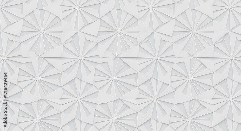 Poster seamless white geometric pattern with starburst and triangle motifs background