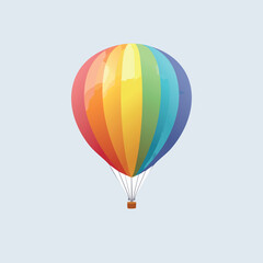 Fototapeta premium A vibrant, colorful hot air balloon floats in the sky, representing joy.