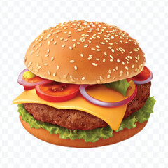 realistic 3d delicious fast food icons (fried chicken,  pizza slice , french fries ) set isolated on transparent background