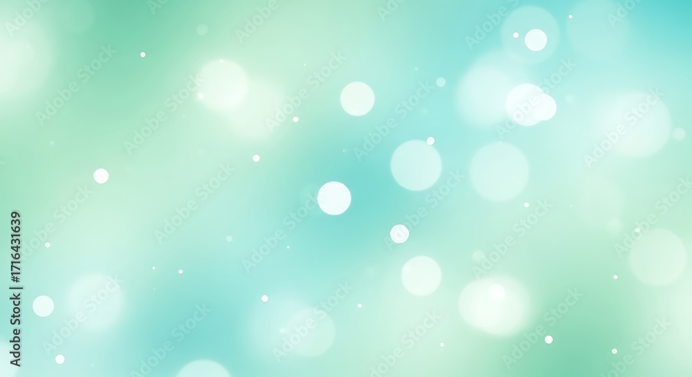 Aufkleber soft bokeh lights on a gradient background of teal and green blurred abstract