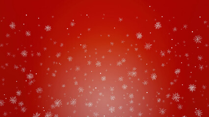 White Snowflake Border on Red Background with Empty Center Space for Text Overlay, Festive Christmas Winter Holiday Backdrop, Seasonal Greeting Card or Invitation Template