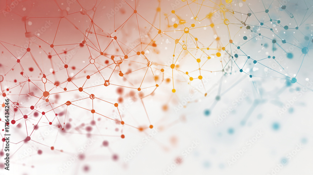 Poster abstract network connection nodes lines technology background design