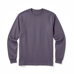 Fototapeta premium long sleeve t-shirt mockup. A high-quality mockup of a long sleeve t-shirt in a dark purple color. Ideal for showcasing clothing designs or fashion prints.