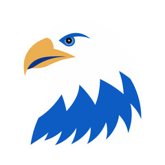 stylized bald eagle with red white and blue feat vector art