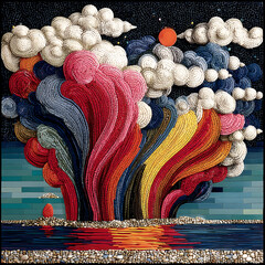 Flows - Magenta auroral waves over a turquoise sky -# Create
