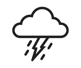 Thunderstorm and rain icon.