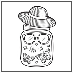 Cute Spring Jars Coloring Pages