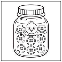 Cute Spring Jars Coloring Pages