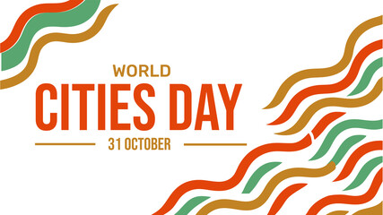 Obraz premium World Cities Day Minimal banner design with typography on the white background illustration