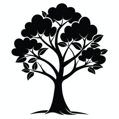 Obraz premium Elegant black tree with delicate plant branches perfect for nature themed designs and organic branding