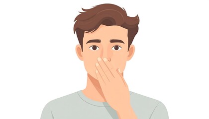 Man covering his mouth