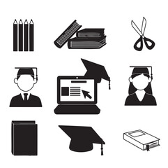 graduate icons over white background vector illustration.
