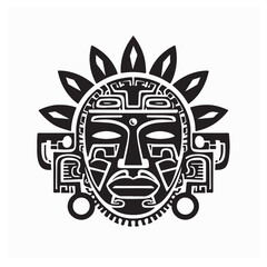 Aztec Face Mask Symbol Vector Illustration on white background