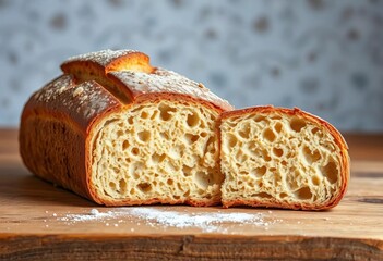 Rustic Alentejo bread loaf, crusty exterior, soft interior,   texture,   Alentejo region