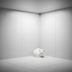 Le chat dans la chambre blanche