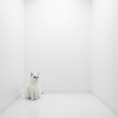 Le chat dans la chambre blanche