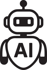 Fototapeta premium AI Robot Vector Illustration: Chatbot Icon with AI Text