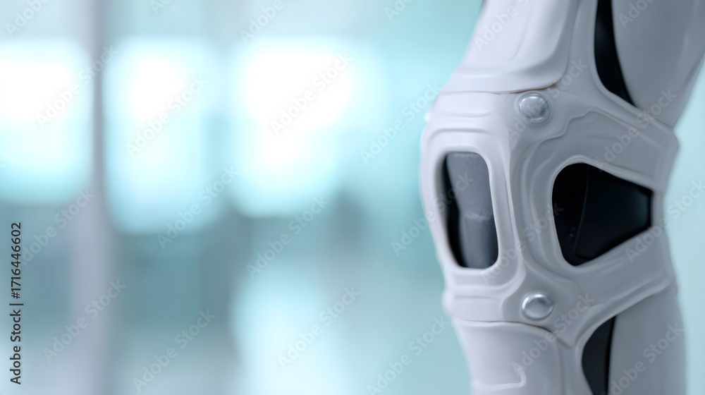 Aufkleber close up of a robot or prosthetic leg. medical technology and robotics integration for advanced pros