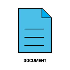 Digital document icon with lined text, representing essential files, data, and information management