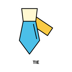 Minimalist necktie icon vector graphic symbolizing formal business fashion accessory