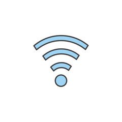 Blue Wi-Fi Icon Wireless Connectivity Symbol on White Background