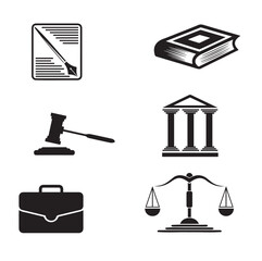 Justice and law. Vector icons