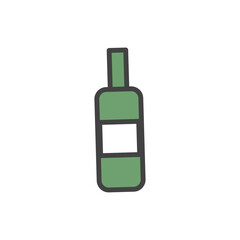 Green Glass Bottle Icon Simple & Clean Design