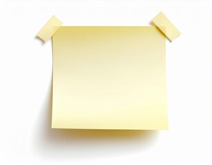 Adhesive Note Paper with Tape on Neutral Background / Papel de nota adhesiva con cinta sobre fondo neutro