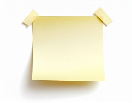 Adhesive Note Paper with Tape on Neutral Background / Papel de nota adhesiva con cinta sobre fondo neutro