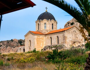 Ancient church nestled in hills