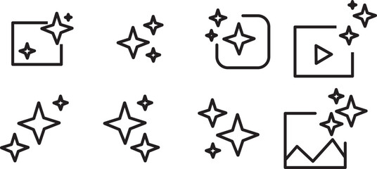 Fototapeta premium AI generate icon set. Sparkle Icon Set