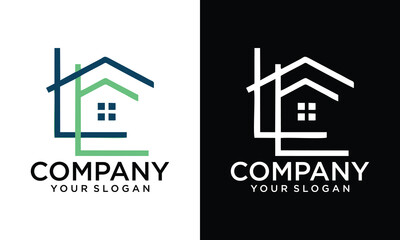 Creative Home logo with modern line art style  design template, home, line art, house, Premium Vector