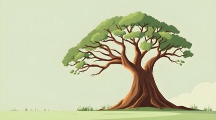 green tree with roots