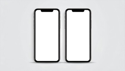 Two blank black smartphones