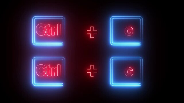 Neon Control c Shortcut Keys Undo and Redo Function for Editing