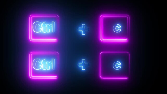 Neon Control c Shortcut Keys Undo and Redo Function for Editing