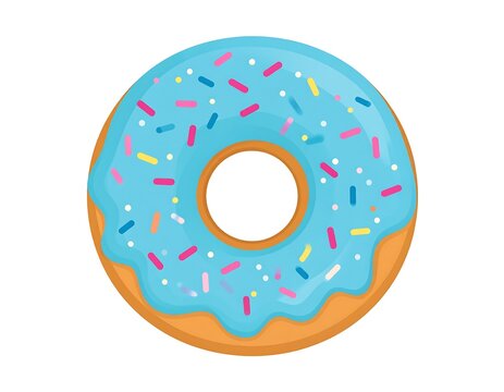 Sweet, round donut with blue icing