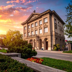Fototapeta premium Historic building at sunrise