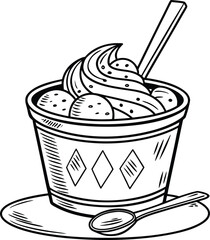 Vector illustration of coffee and dessert items on white background