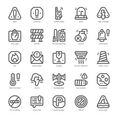 Alert and Warning Icon pack for your website, mobile, presentation, and logo design. Alert and Warning Icon outline design. Vector graphics illustration and editable stroke.