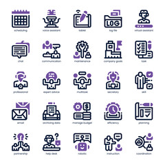 Assistant Icon pack for your website, mobile, presentation, and logo design. Assistant Icon dual tone design. Vector graphics illustration and editable stroke.