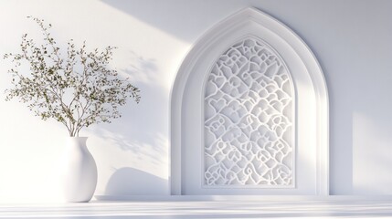 White architectural interior design