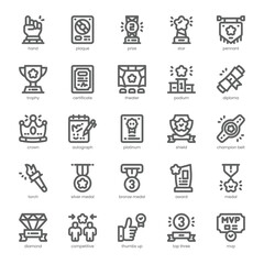 Award Icon pack for your website, mobile, presentation, and logo design. Award Icon outline design. Vector graphics illustration and editable stroke.
