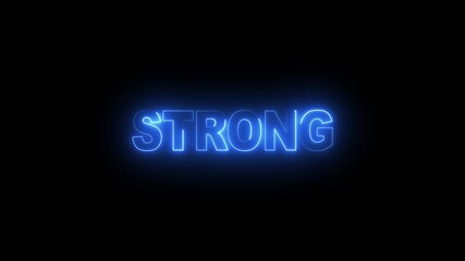 neon strong text Animation Animated glowing neon inscription strong black background.  strong text 4k motion graphics video. - Powered by Adobe
