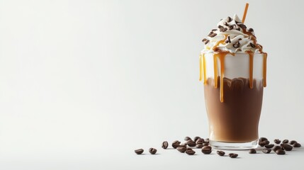 Caramel iced coffee drink