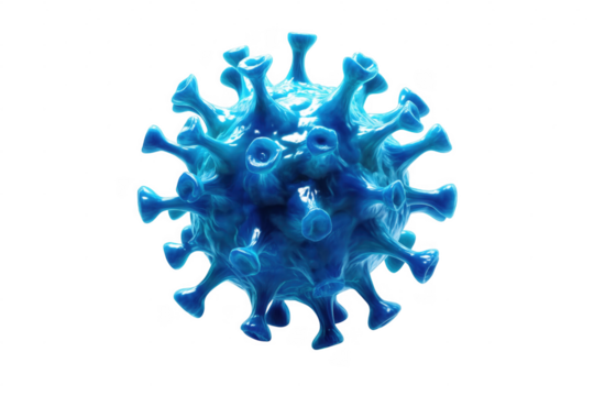 3d rendered illustration of the coronavirus cell on a transparent background representing a virus.